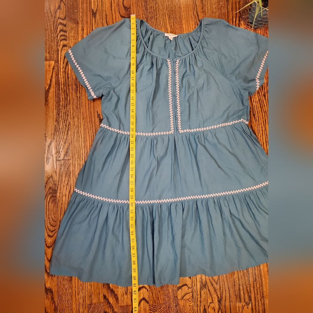 Beachlunchlounge Women's Puff Slevee Flounce Teal Mini Dress Size XXL - Picture 11 of 14